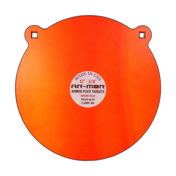 Ar-mor 12" Ar500 Steel Gong - 3/8" Thick Steel Orange Round