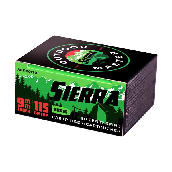 Sierra Ammo Outdoor Master - 9mm 115gr Jhp 20-pack