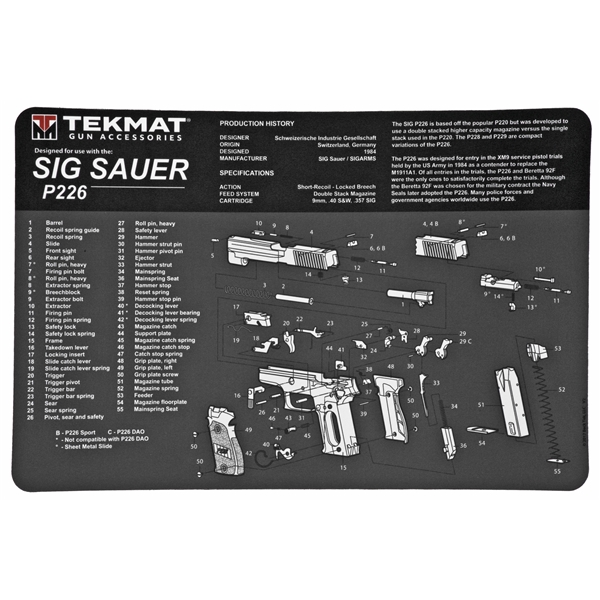 Tekmat Pistol Mat Sig P226 Blk