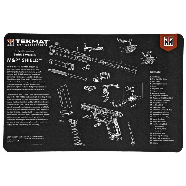 Tekmat Pistol Mat S&w M&p Shield Blk