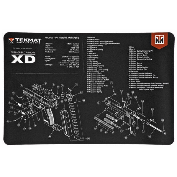 Tekmat Pistol Mat Sprngfld Xd Blk