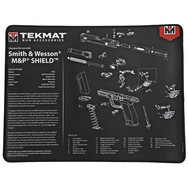 Tekmat Ultra Pstl Mat S&w Shield Blk