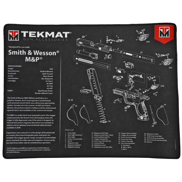 Tekmat Ultra Pstl Mat S&w M&p Blk