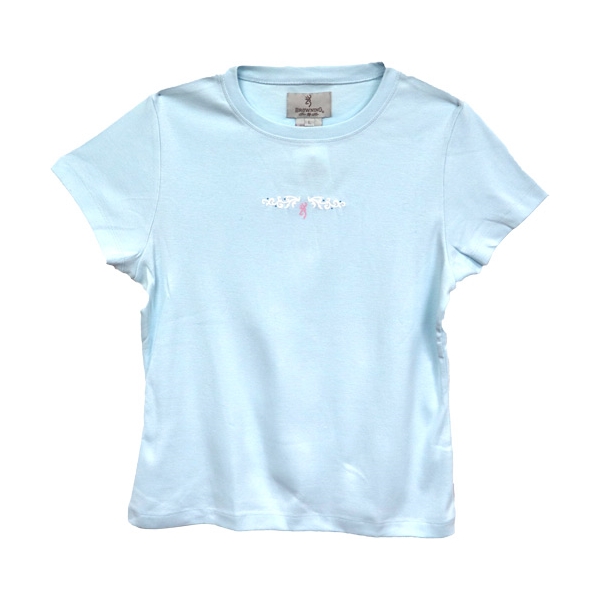 Browning Women's Ss T-shirt - Exp Scroll Lg Ice Blue<