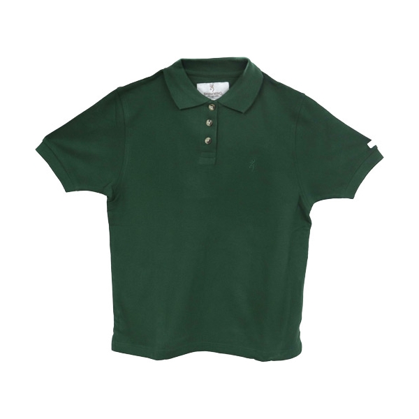 Browning Women's Ss Sleeve - Buckmark Polo Sm Forest Green<