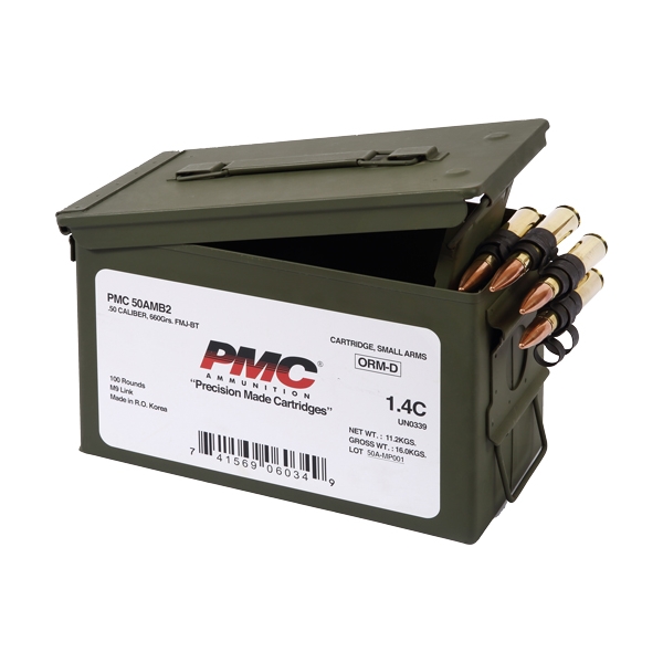 Pmc 50 Bmg Ammo Can 660gr - 100rd Linked Fmj-bt