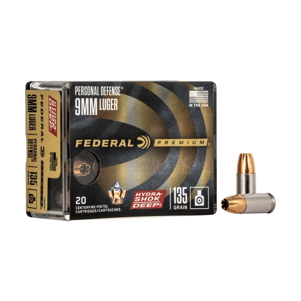 Fed Hydra-shok Deep 9mm 135gr Hp 20/