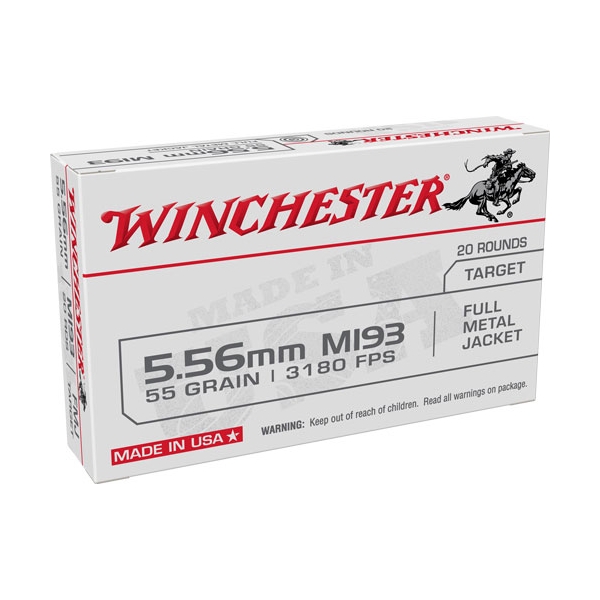 Winchester Usa 5.56x45 55gr - 20rd 50bx/cs Fmj