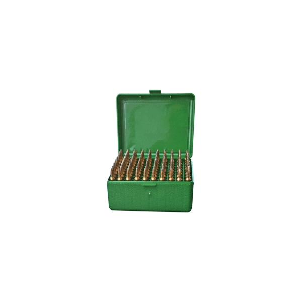 Mtm Ammo Box Medium Rifle - 100-rounds Flip Top Style Grn