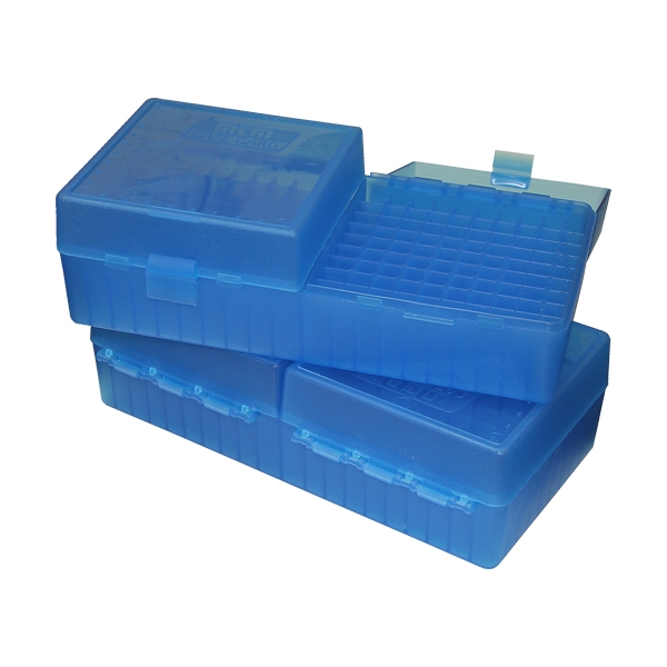 Mtm Ammo Box Small Rifle - 200-rounds Flip Top Style Blue