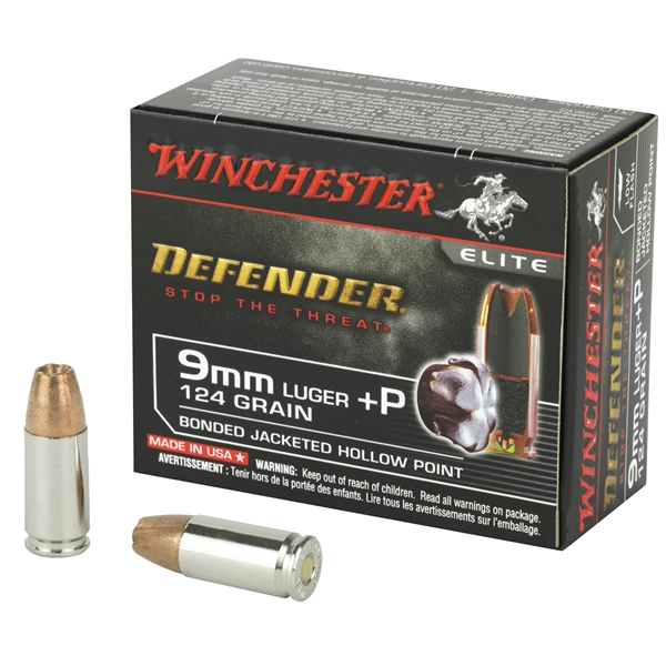 Win Defender 9mm+p 124gr Jhp 20/200