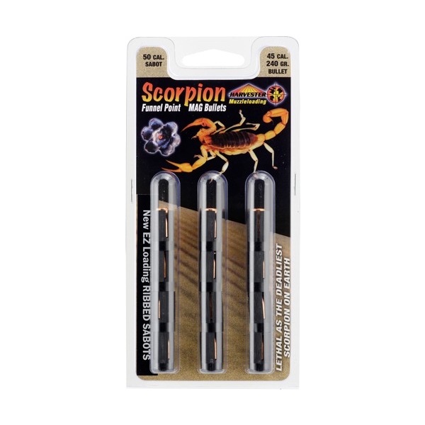 Harvester Scorpion 50 Cal. - 240gr .451 Funnel Point 12pk