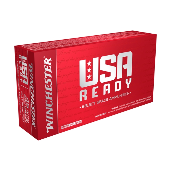 Winchester Usa Ready 45 Acp - 50rd 10bx/cs 230gr Fmj-match