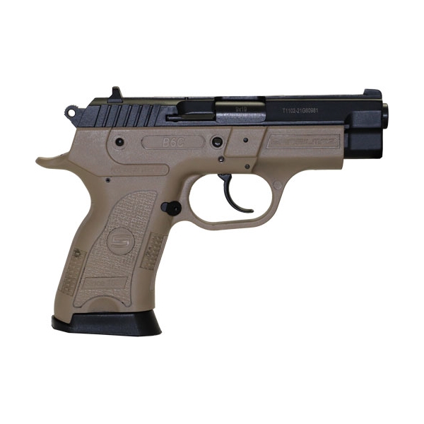 Sar Usa B6c Compact Pistol 9mm - 3.8" Bbl 13rd Fde/black