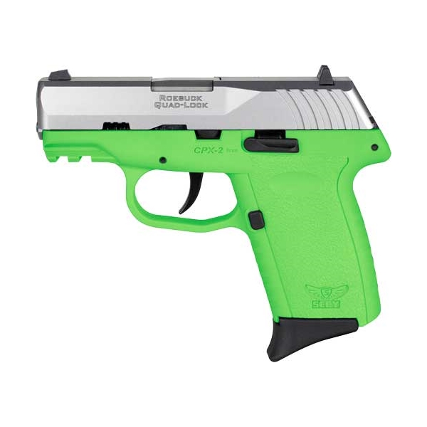 Sccy Cpx2-tt Pistol Gen 3 9mm - 10rd Ss/lime W/o Safety