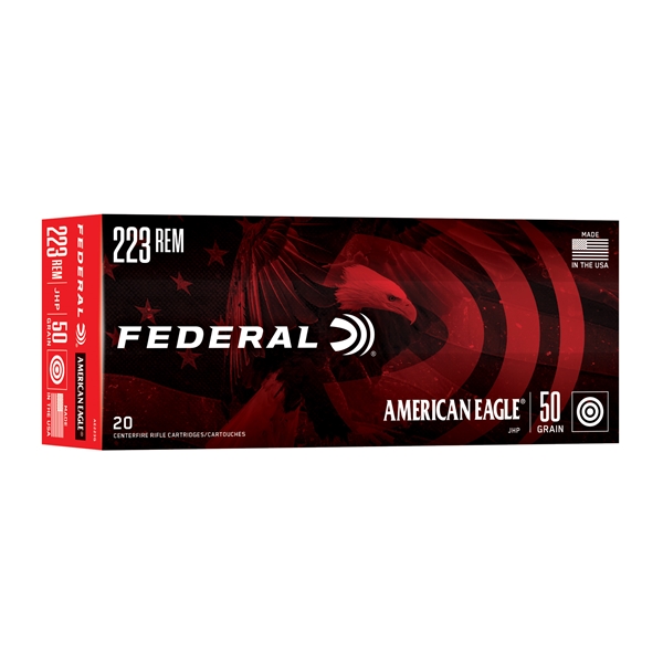 Fed Am Eagle 223 Rem 50gr Jhp 20/500