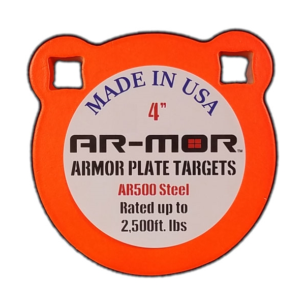 Ar-mor 4" Ar500 Steel Gong - 3/8" Thick Steel Orange Round