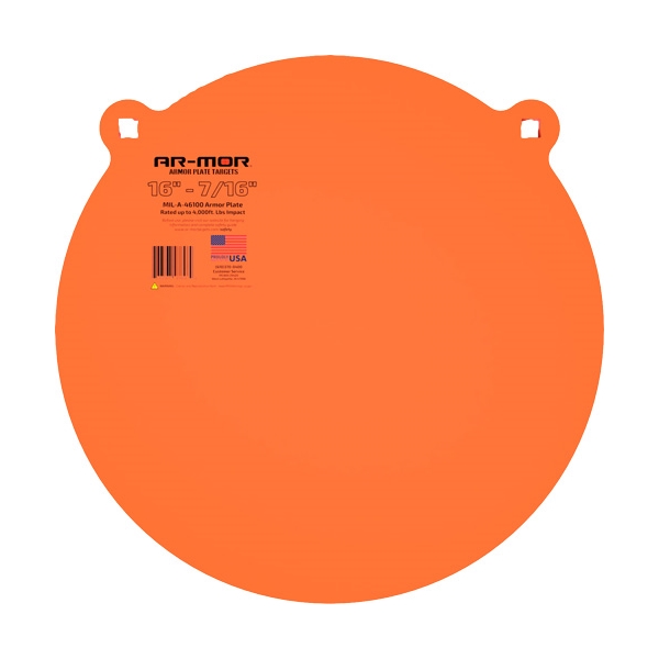 Ar-mor 16" Mil41600 Steel Gong - 7/16" Thick Steel Orange Round