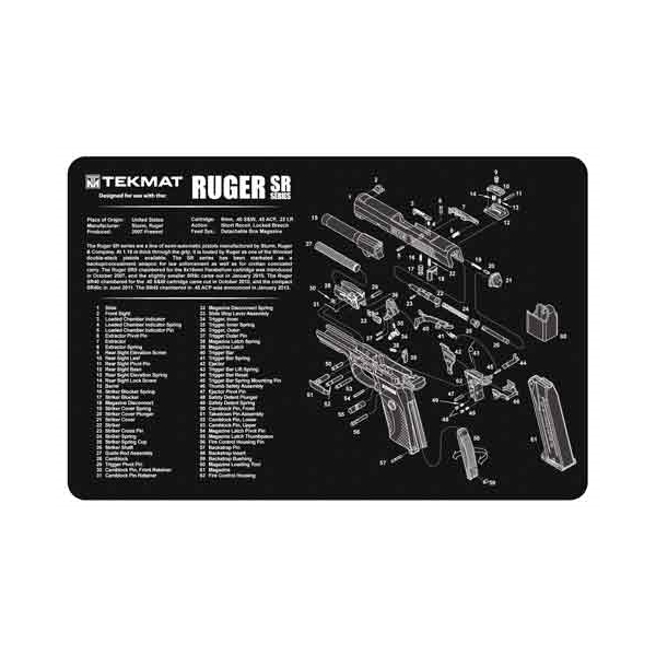 Tekmat Armorers Bench Mat - 11"x17" Ruger Sr9/sr40 Pistol!