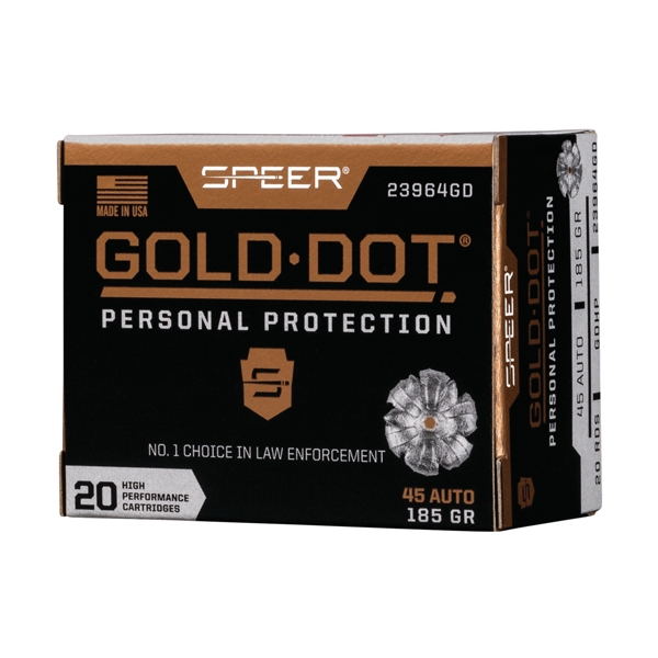 Speer Gold Dot 45 Acp - 20rd 10bx/cs 185gr Gdhp