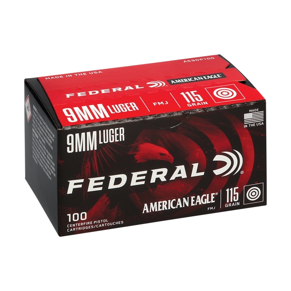 Federal Ae 9mm Luger 115gr Fmj - 100rd 5bx/cs