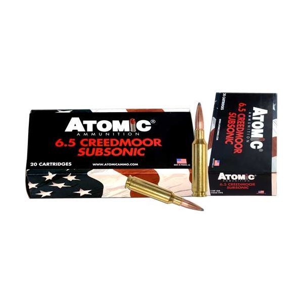 Atomic 6.5cm Subsonic 129gr Sp - 20rd 10bx/cs