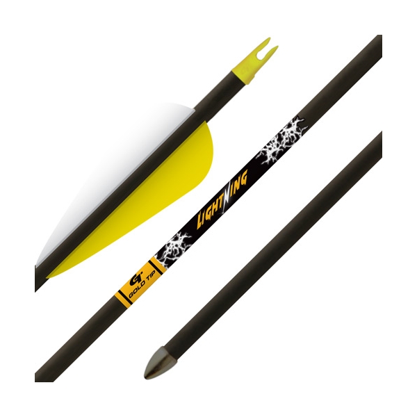 Gold Tip Arrow Lightning Youth - 2.5" Vane Tec Glued-in Pnt 3pk