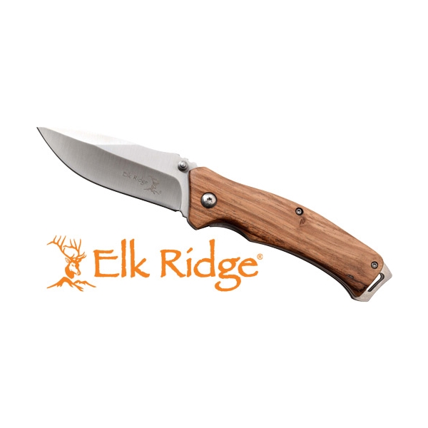 Mc Elk Ridge Traverse 3.1" - Drop Point Fldr Zebra Wood/ss