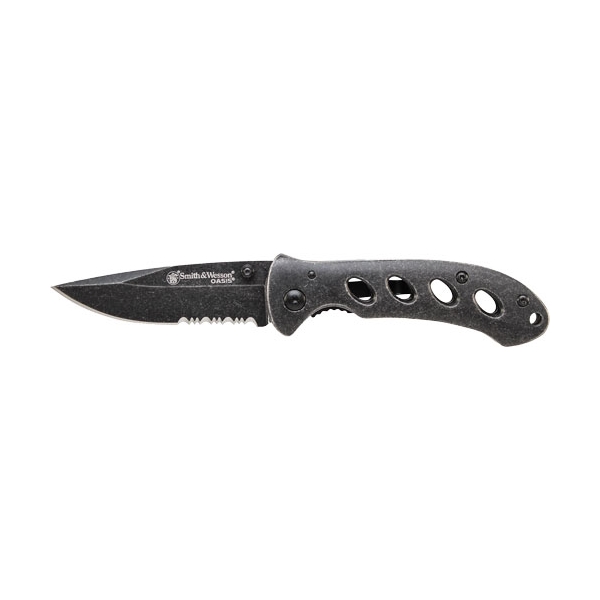 S&w Oasis Small Liner Lock - Knife 2.6" Stonewash Blade