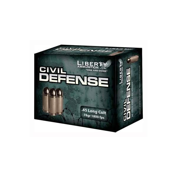 Liberty Civil Defense 45long - 20rd 50bx/cs Colt 78gr Hp