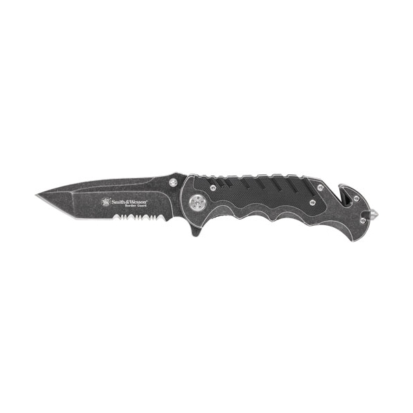 S&w Knife Border Guard 3.5" - Blade W/strap Cutter/gls Brekr