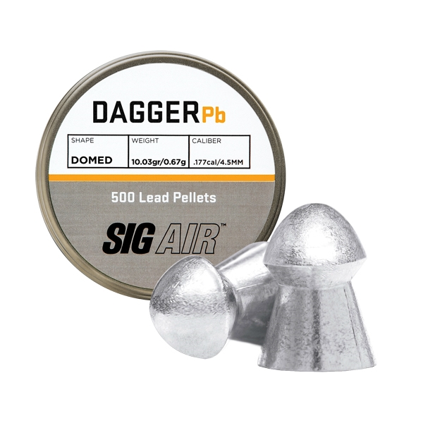 Sig Pellets .177 Dagger Domed - 10.03gr Lead Alloy 500 Ct.