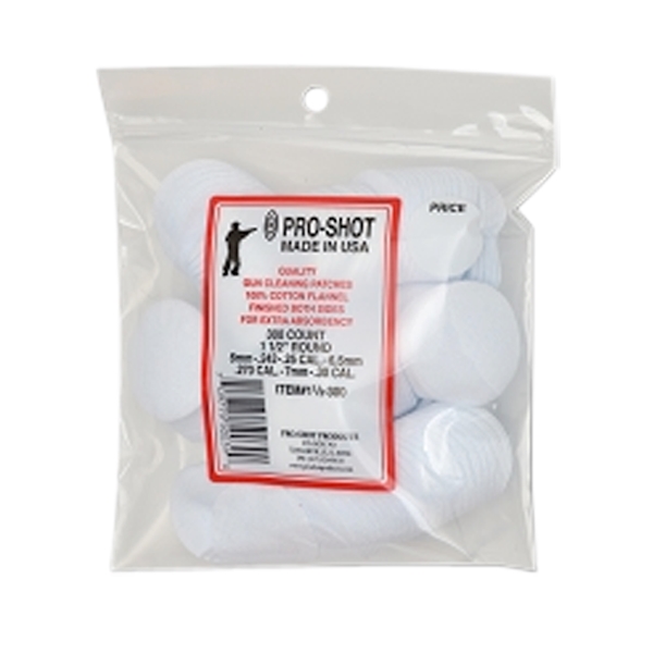 Pro-shot Cleaning Patches, Proshot 11/2-300       6mm-30c 1.5 Patch 300