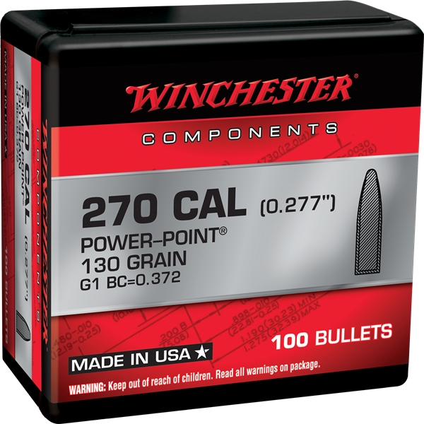 Winchester Ammo Centerfire Rifle, Win Wb270p130x Bul 270    130 Pp         100/10