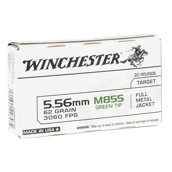 Winchester Usa 5.56x45 62gr - 20rd 50bx/cs Green Tip