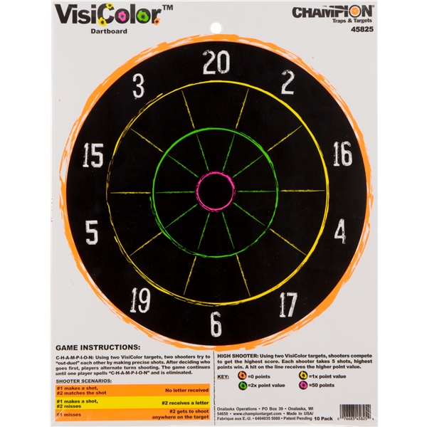 Champion Targets Visicolor, Champ 45825 Visicolor Tgt Dartboard