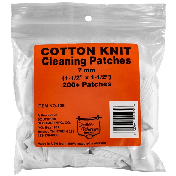 Southern Bloomer Cleaning Patches, Sbc 105 7mm Cal Patches    200 Per Bag