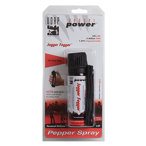 UDAP 3P Jogger Fogger Pepper Spray 1.9oz/11g 10 Feet Fog Spray Black