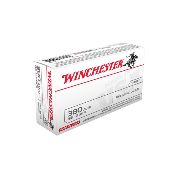 Winchester Usa 380 Acp 95gr - 50rd 10bx/cs Fmj Tc