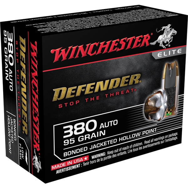 Winchester Supreme Elite 380ac - P 20rd 10bx/cs 95gr Pdx1 Def