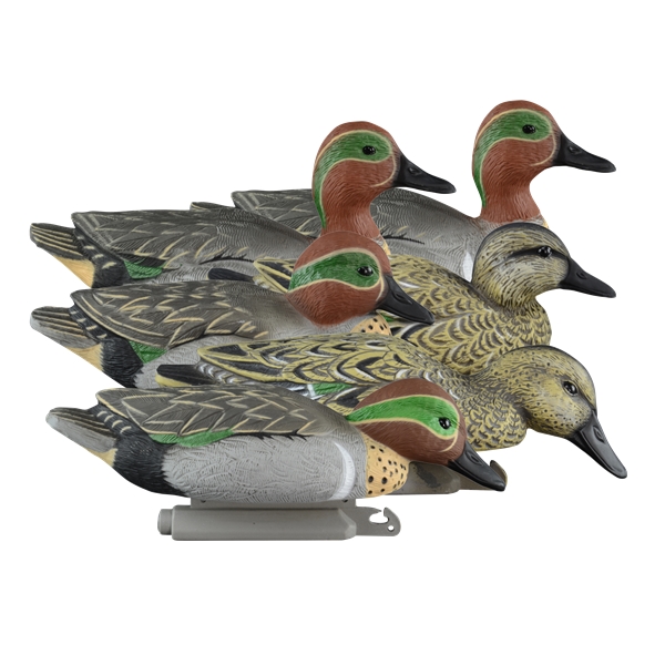 Higdon Decoys Standard Teal, Higdon 19943 Standard Grn Wing Teal Foam Fill 6pk