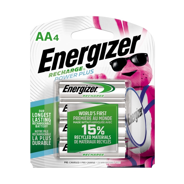 Energizer Rechargable Power - Plus Batteries Aa 4 Pack