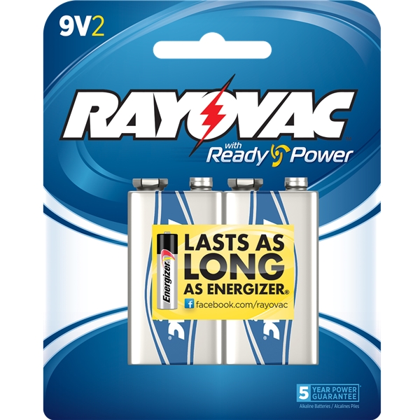 Ray A1604-2j  Alk 9v  Card Battery 2pk