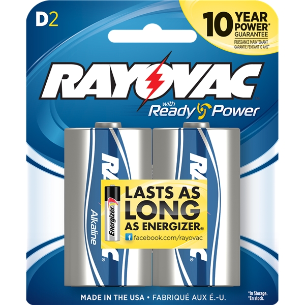 Ray 813-2f    Alk D   Card Battery 2pk