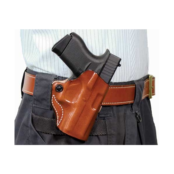 Desantis Mini Scabbard Holster - Rh Owb Leather S/a Hellcat Tan