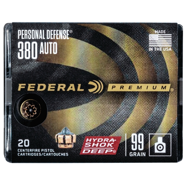 Federal Premium, Fed P380hsd1     380        99 Hs Deep       20/10