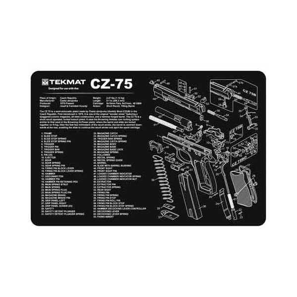 Tekmat Armorers Bench Mat - 11"x17" Cz-75 Pistol