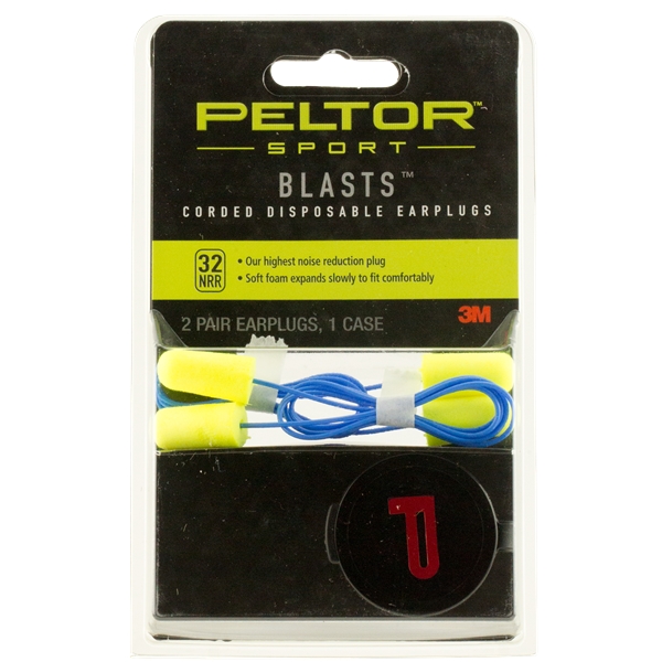 3m Peltor Blasts, Ear 97081 Blasts Corded Plugs  2pr