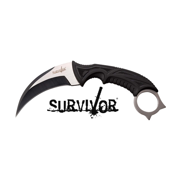 Mc Survivor 4" Hawkbill Blade - W/sheath Black/stonewash