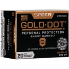 Speer Gold Dot Short Bbl 135gr - 20rd 10bx/cs 38 Special+p Gdhp